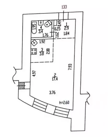 Студия Алтайский край, Барнаул ул. Малахова, 89 (28.0 м) - Фото 2