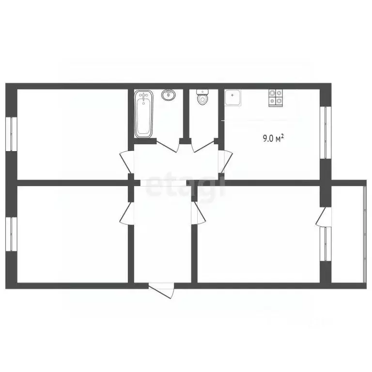 3-к кв. Коми, Сыктывкар Октябрьский просп., 200 (68.4 м) - Фото 2