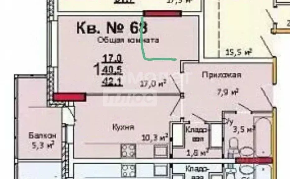 1-к кв. Тульская область, Тула городской округ, с. Осиновая Гора ул. ... - Фото 2