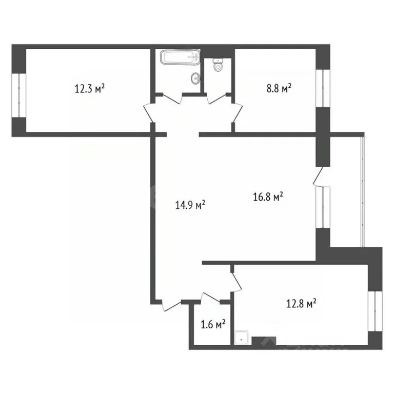 3-к кв. Красноярский край, Красноярск ул. Весны, 2А (70.8 м) - Фото 1