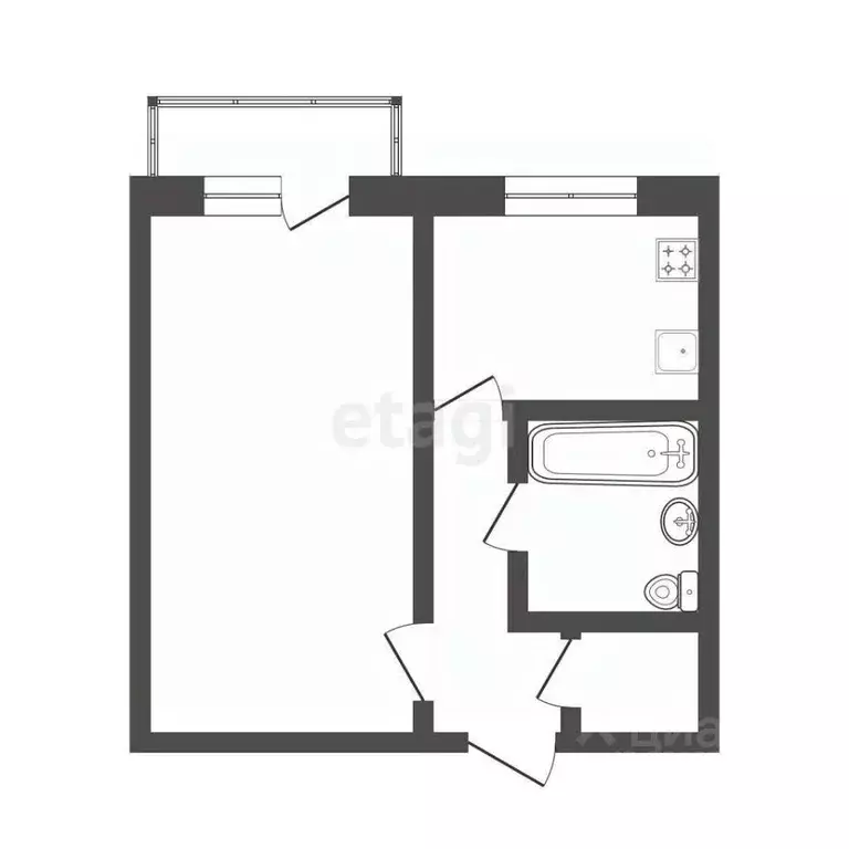 1-к кв. Иркутская область, Иркутск ул. Тельмана, 54 (30.0 м) - Фото 1