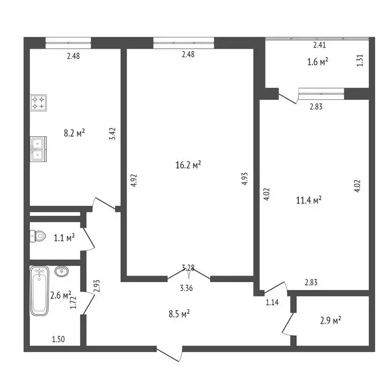 2-комнатная квартира: Стерлитамак, микрорайон Солнечный, улица Караная ... - Фото 1