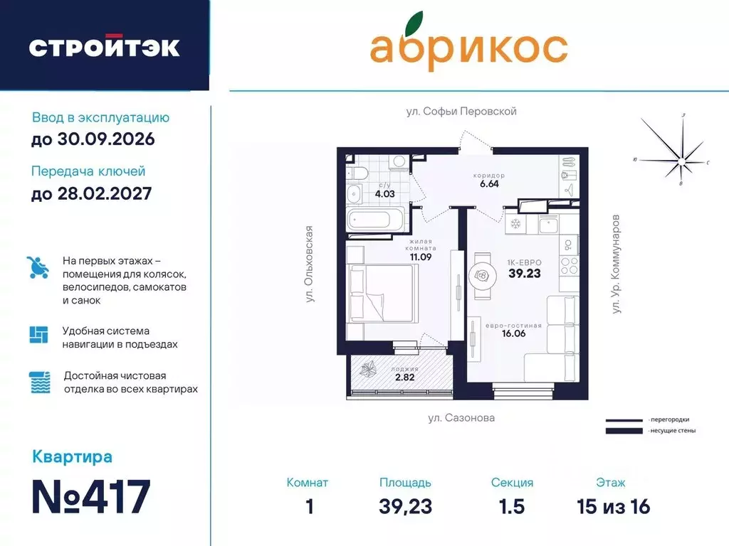 1-к кв. Свердловская область, Екатеринбург ул. Софьи Перовской, 106А ... - Фото 0