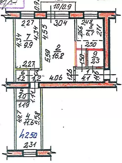 3-комнатная квартира: Стерлитамак, проспект Ленина, 59 (54.8 м) - Фото 2