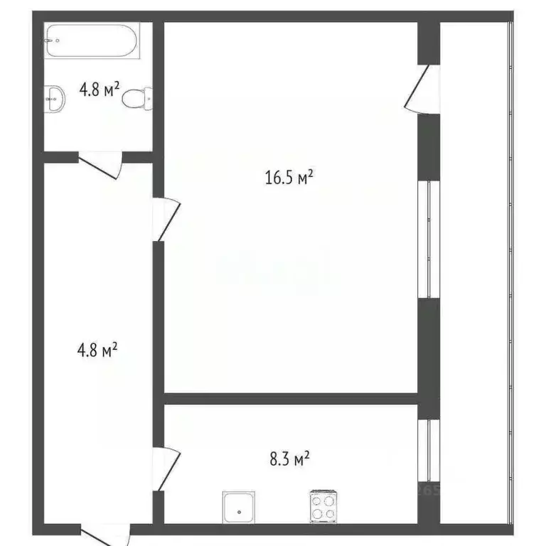 1-к кв. Севастополь ул. Богданова, 33 (36.0 м) - Фото 2