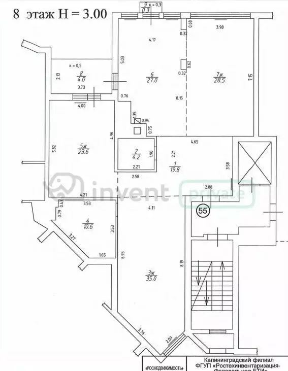 3-к кв. Калининградская область, Калининград Красная ул., 63А (148.7 ... - Фото 2