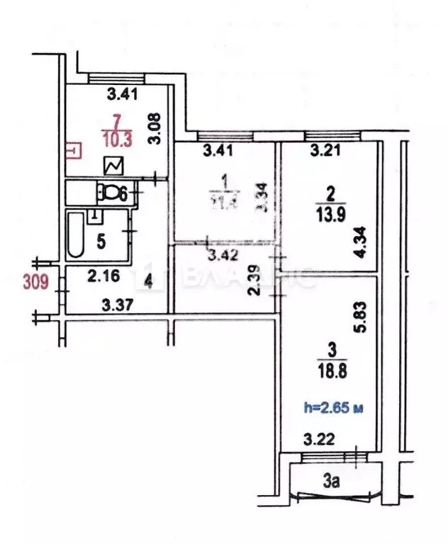 3-к кв. Москва ул. Новаторов, 36К5 (76.4 м) - Фото 2