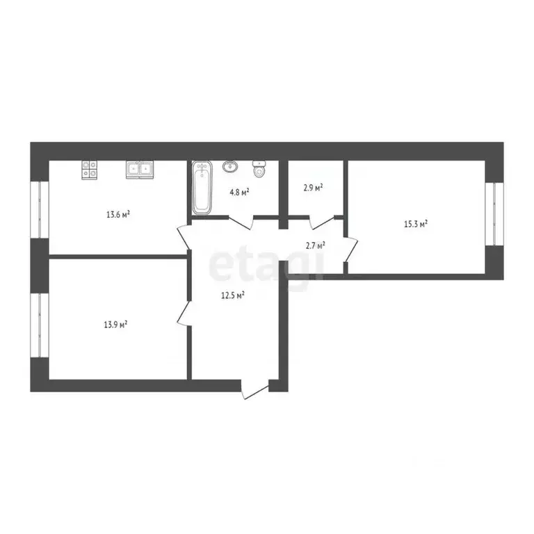 2-к кв. Тюменская область, Тюмень Новгородская ул., 14 (58.0 м) - Фото 2