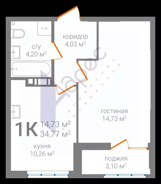 1-к кв. Нижегородская область, Нижний Новгород Ипподромный мкр,  ... - Фото 2