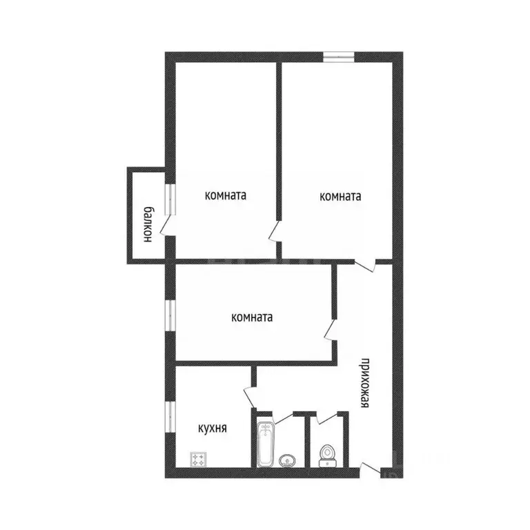 3-к кв. Курганская область, Курган ул. Карбышева, 62 (52.3 м) - Фото 2