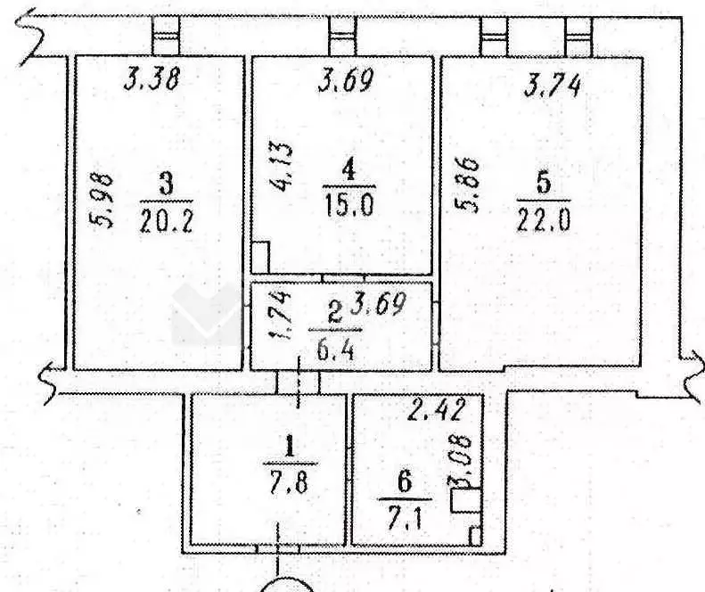 2-комнатная квартира: посёлок Ростовка, 28 (78.5 м) - Фото 1