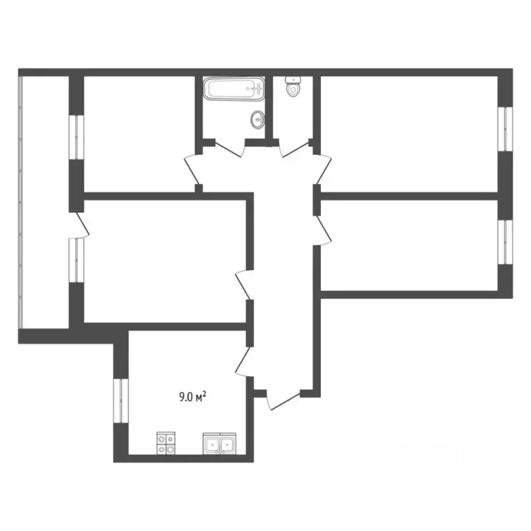 4-к кв. Тюменская область, Тюмень ул. Шишкова, 16 (71.3 м) - Фото 2