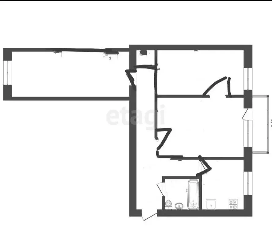 3-комнатная квартира: Ишим, улица Карла Маркса, 80 (55.3 м) - Фото 1