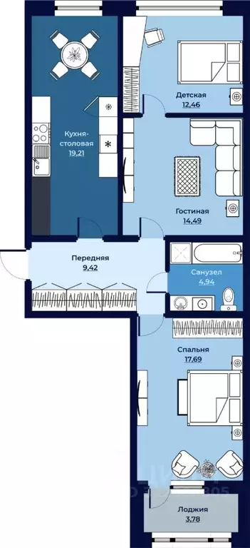 Свободной планировки кв. Камчатский край, Петропавловск-Камчатский ... - Фото 1