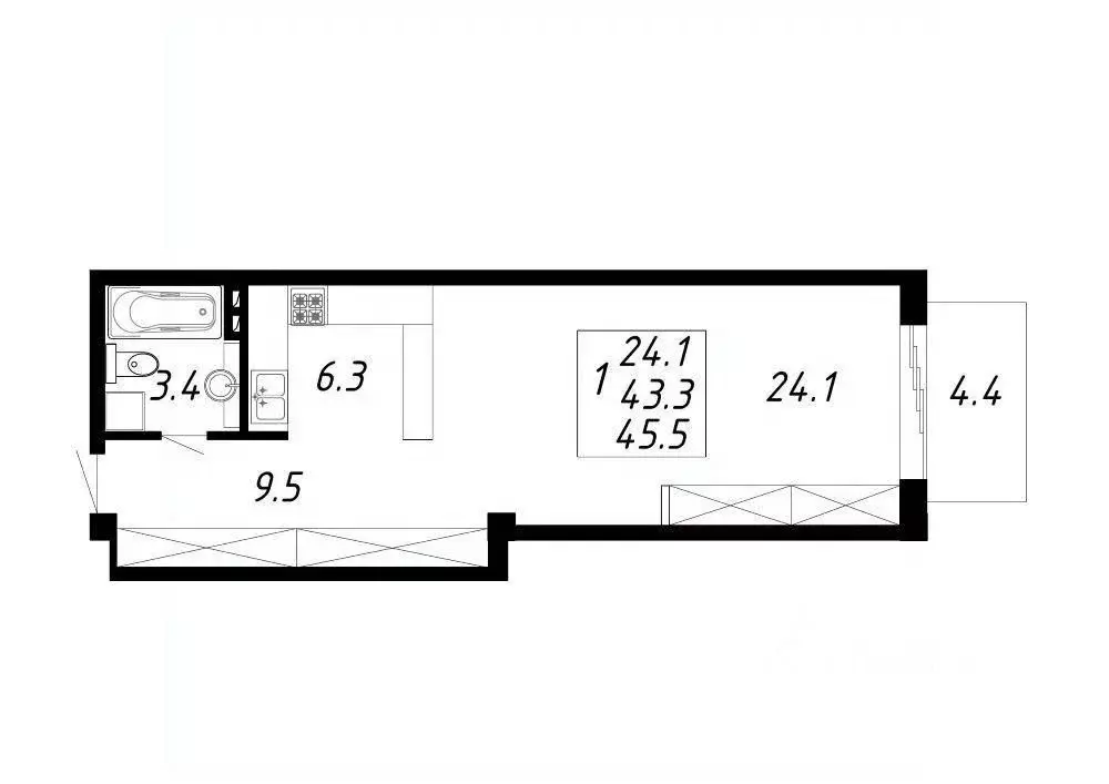 1-к кв. Ставропольский край, Ессентуки Озеро жилой комплекс (45.5 м) - Фото 1