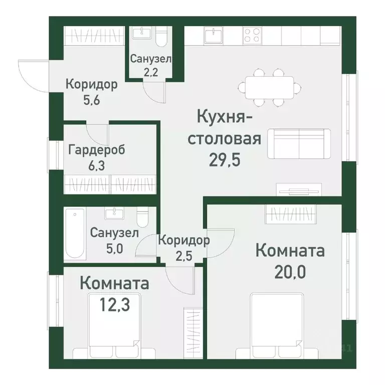 2-к кв. Челябинская область, Челябинский городской округ, пос. ... - Фото 0