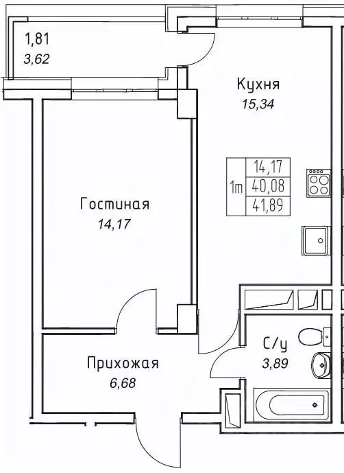 1-к кв. Саха (Якутия), Якутск 11-й кв-л,  (41.89 м) - Фото 0