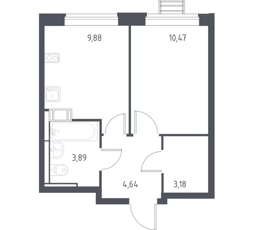 1-комнатная квартира: село Ям, улица Мезенцева, 15 (31.2 м) - Фото 1