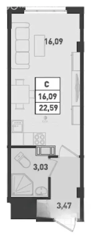 Квартира-студия: Мурино, улица Шоссе в Лаврики, 93 (22 м) - Фото 2