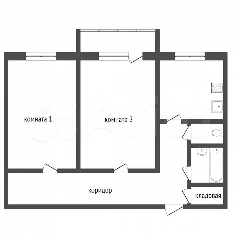 2-к. квартира, 51,5 м, 4/9 эт. - Фото 0