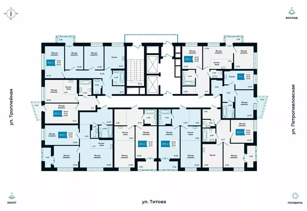 2-комнатная квартира: Новосибирск, улица Титова, 48 (54.56 м) - Фото 1