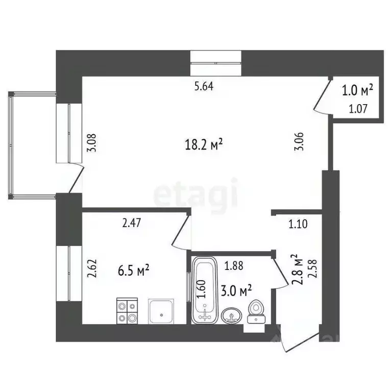 1-к кв. Московская область, Коломна ул. Шилова, 4 (32.5 м) - Фото 1