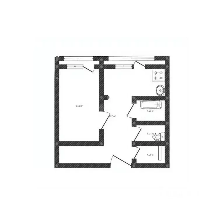 1-к кв. Иркутская область, Ангарск 12А мкр, 7 (40.6 м) - Фото 1