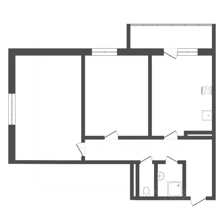2-к кв. Тюменская область, Тюмень бул. Бориса Щербины, 18 (63.0 м) - Фото 2