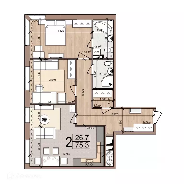 2-к кв. Рязанская область, Рязань Московский р-н, проезд 4-й ... - Фото 1