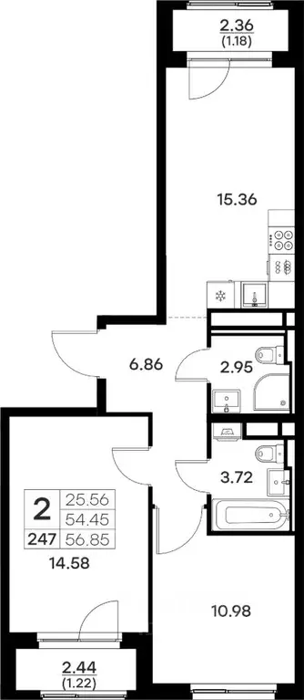 2-к кв. Владимирская область, Владимир  (56.85 м) - Фото 0