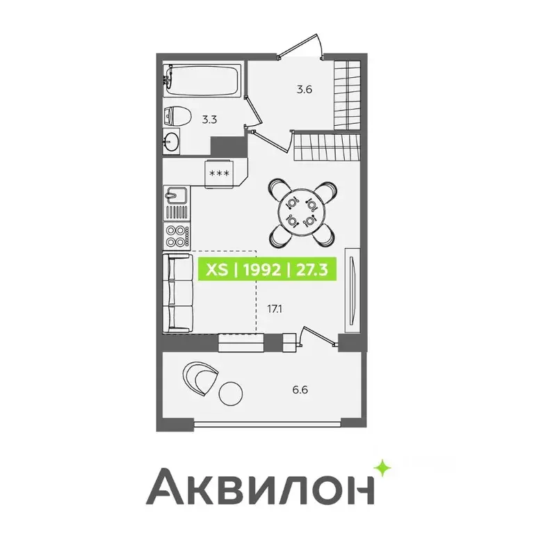 Студия Санкт-Петербург Планерная ул., 87к1 (27.3 м) - Фото 0