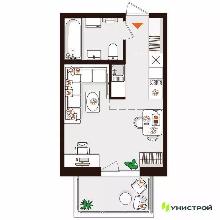 Квартира-студия: Санкт-Петербург, Сестрорецк, Авиационная улица, 5к2 ... - Фото 1