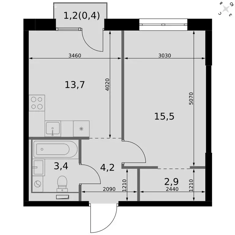 1-комнатная квартира: Казань, Даурская улица, 2А (40.1 м) - Фото 1