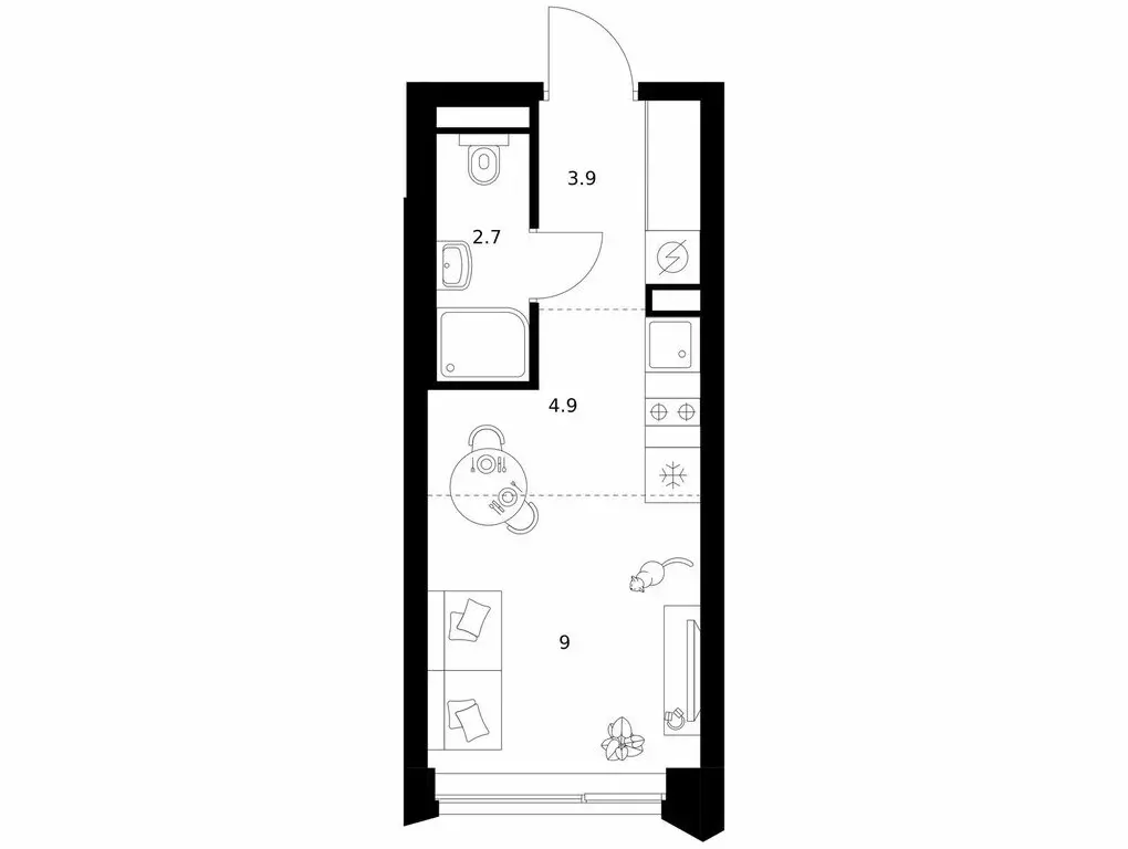 Квартира-студия: Москва, жилой комплекс Матвеевский Парк, 4.8 (20.5 м) - Фото 1