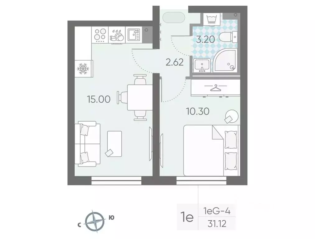 1-к кв. Санкт-Петербург ул. Пахомовская, 12к2 (31.12 м) - Фото 0