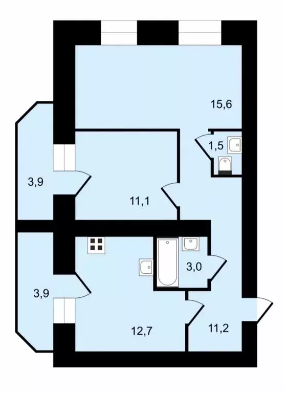 2-комнатная квартира: Вологда, улица Ломоносова, 4 (58 м) - Фото 1