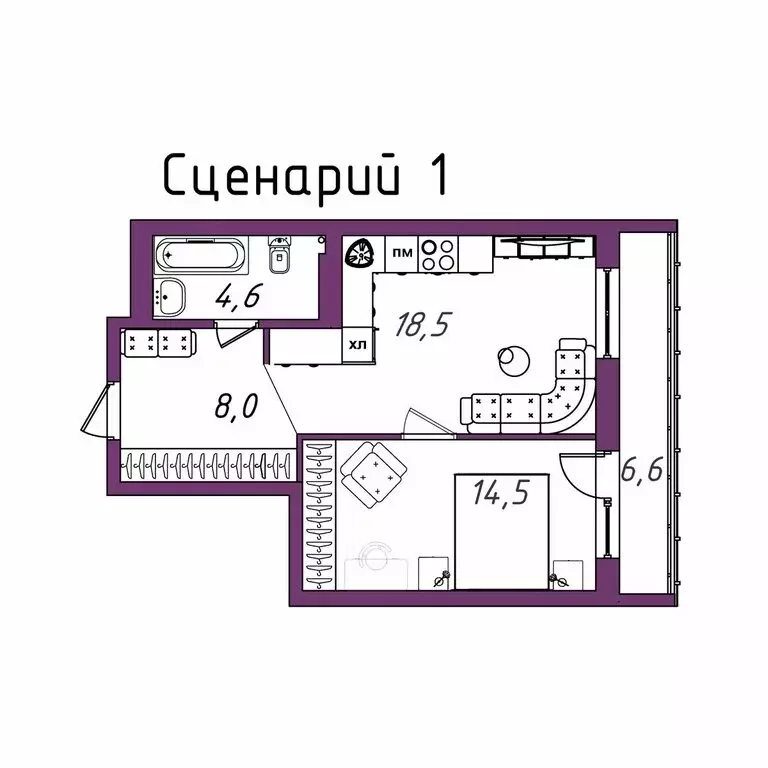 1-комнатная квартира: Екатеринбург, Рощинская улица, 59 (52.2 м) - Фото 1