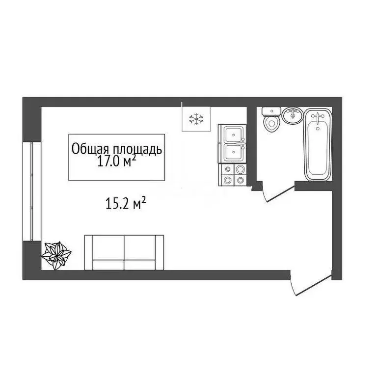 Квартира-студия: Новосибирск, улица Адриена Лежена, 30/1 (17 м) - Фото 0