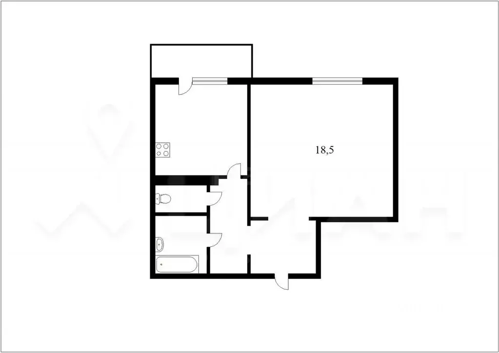 1-к кв. Москва Пятницкое ш., 12к3 (38.0 м) - Фото 1