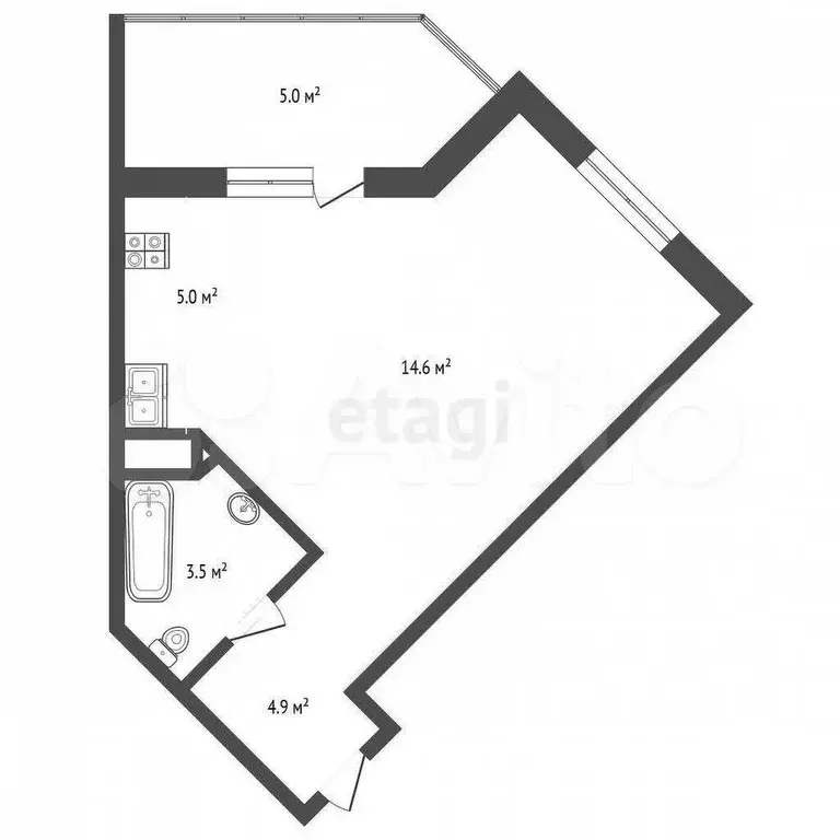 Квартира-студия, 28 м, 6/9 эт. - Фото 0