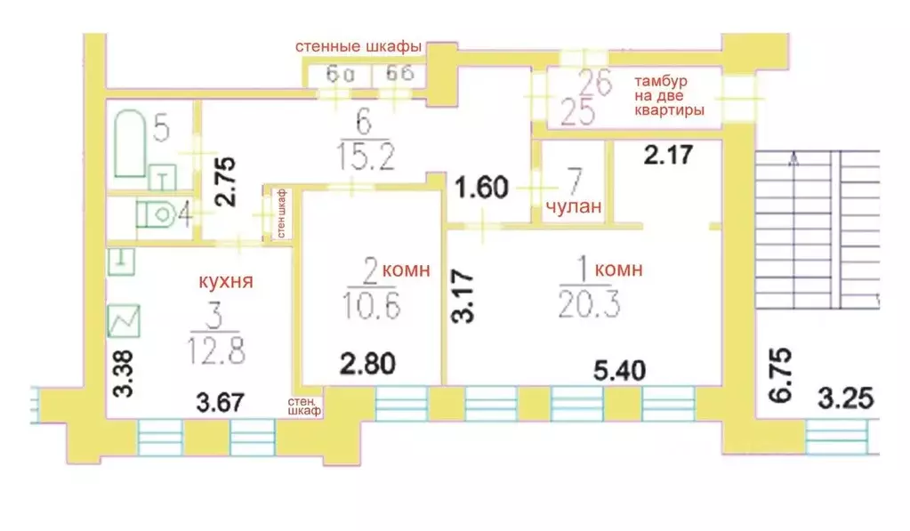 2-к кв. Москва Татарская ул., 3С1 (66.0 м) - Фото 2