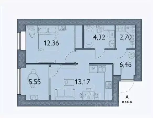 1-к кв. Брянская область, Брянский район, пос. Мичуринский, ... - Фото 1