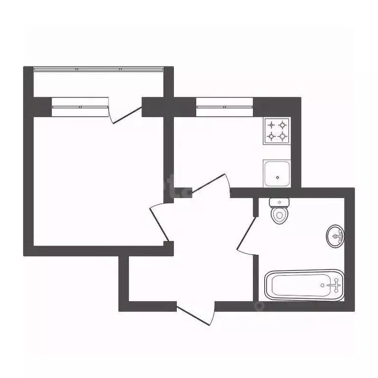 1-к кв. Красноярский край, Красноярск ул. Петра Подзолкова, 21 (37.9 ... - Фото 1