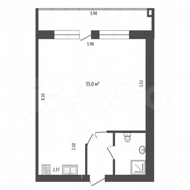 Квартира-студия, 50 м, 1/12 эт. - Фото 0