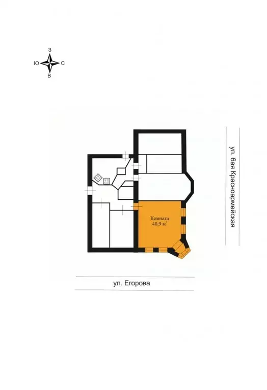 Комната Санкт-Петербург 6-я Красноармейская ул., 14 (40.9 м) - Фото 2