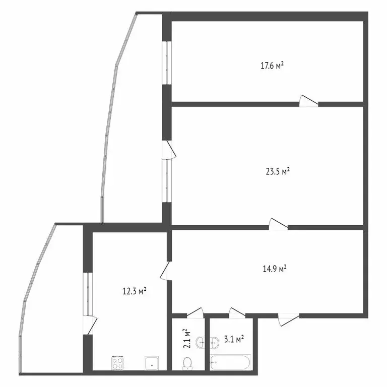 3-комнатная квартира: Улан-Удэ, улица Жердева, 35 (70 м) - Фото 0
