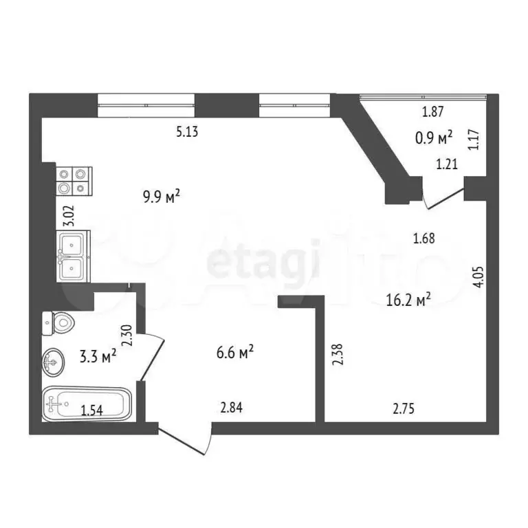 Квартира-студия, 36 м, 2/3 эт. - Фото 0