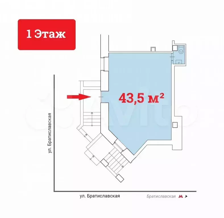 Продажа Помещения на Братиславской - 43,5 м - Фото 0