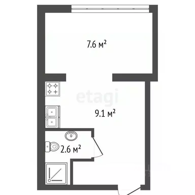 Студия Санкт-Петербург ул. Константина Заслонова, 8Б (19.3 м) - Фото 0