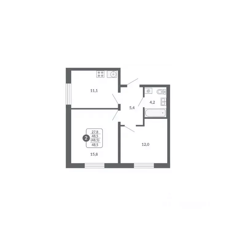 2-к кв. Кировская область, Киров ул. Потребкооперации, 34к1 (48.5 м) - Фото 1